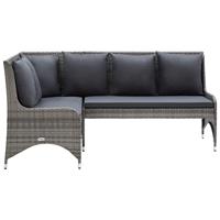 VIDAXL Garten-Ecksofa 2-tlg. Poly Rattan Grau