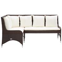 VIDAXL Garten-Ecksofa 2-tlg. Poly Rattan Braun