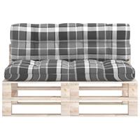VIDAXL Palettensofa-Auflagen 2 Stk. Grau Karomuster