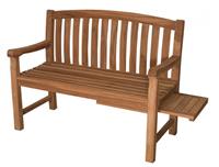Bene living Gartenbank Lancaster Teak mit Seitentisch