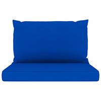 vidaXL Bankkussens pallet 2 st stof blauw