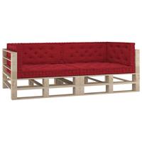 vidaXL Palletvloerkussens 6 st katoen bordeauxrood