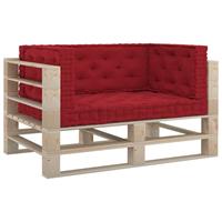 vidaXL Palletvloerkussens 4 st katoen bordeauxrood