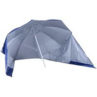 Outsunny 2-in-1 strandscherm, zonnescherm en windscherm, UV-bescherming, eenvoudig op te zetten, 210 cm, blauw | Aosom.nl
