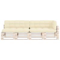 vidaXL Bankkussens pallet 5 st crème