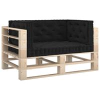 vidaXL Palletvloerkussens 4 st katoen zwart