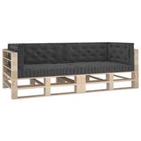 vidaXL Palletvloerkussens 6 st katoen antracietkleurig