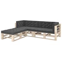 vidaXL Palletvloerkussens 7 st katoen antracietkleurig