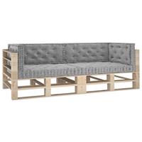 vidaXL Palletvloerkussens 6 st katoen grijs