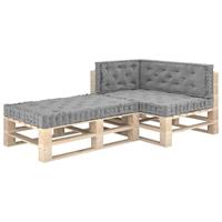 vidaXL Palletvloerkussens 4 st katoen grijs