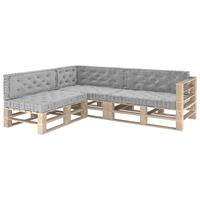 vidaXL Palletvloerkussens 7 st katoen grijs