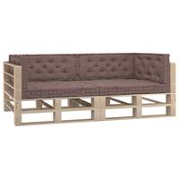 vidaXL Palletvloerkussens 6 st katoen taupe