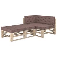 vidaXL Palletvloerkussens 4 st katoen taupe