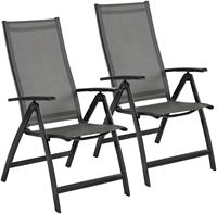 Merxx Gartensessel Vicenza, 2er Set, Alu/Textil, grau