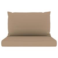 vidaXL Bankkussens pallet 2 st stof taupe