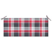 VIDAXL Gartenbank-Auflage Rotes Karomuster 120x50x4 cm Stoff
