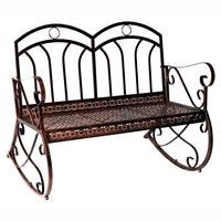Outsunny Gartenbank 2-Sitzer Metall Bronze-Rot