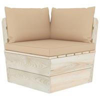 VidaXL Bankkussens Pallet 3 St Stof Beige