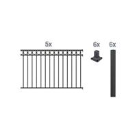 GAH Alberts Metalen hek Circle 100 cm hoog, 5 matten voor 10 m, 6 palen om vast te schroeven (set)