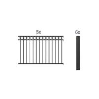 GAH Alberts Metalen hek Circle 100 cm hoog, 5 matten voor 10 m, 6 palen om in beton te verankeren (set)