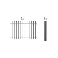 GAH ALBERTS GAH Zaun-Grundset Chaussee | Schwarz matt oder Anthrazit | Höhe 100 oder 120 cm | Länge 10 m