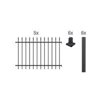 GAH ALBERTS GAH Zaun-Grundset Chaussee | Schwarz matt oder Anthrazit | Höhe 100 oder 120 cm | Länge 10 m