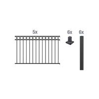 GAH ALBERTS GAH Zaun-Grundset Circle, Schmuckzaun zum Aufschrauben, 100+120cm Höhe, 10 m Länge Schwarz+Anthrazit