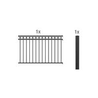 GAH ALBERTS GAH Zaun-Anbauset Circle, zum Einbetonieren, Schwarz oder Anthrazit, 100 oder 120 cm Höhe, 2 m Länge