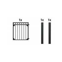 GAH ALBERTS GAH Einzeltor-Set Circle, Gartentor Schmuckzaun, Schwarz + Anthrazit, Höhe 100 oder 120cm, Aluminium