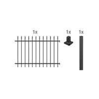 GAH ALBERTS GAH Zaun-Anbauset Chaussee | Schwarz matt oder Anthrazit | Höhe 100 oder 120 cm | Länge 2 m