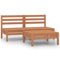 VidaXL 3-tlg. Garten-lounge-set Massivholz Kiefer Honigbraun