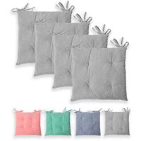 Stuhlkissen Sitzkisten Denim-Optik Hilda 40x40 cm, Blau 4er Set