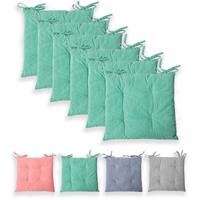 Stuhlkissen Sitzkisten Denim-Optik Hilda 40x40 cm, Blau 6er Set