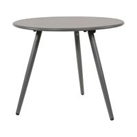 Gartentraum.de Grauer Beistelltisch für Lounge aus Stahl - Moderna Grau / 35x45cm (HxDm)