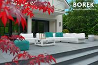 Moderner Couchtisch für Garten & Terrasse aus Alu - Borek - 40x90x90cm - Murcia Couchtisch / Weiß