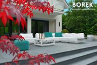Moderner Couchtisch für Garten & Terrasse aus Alu - Borek - 40x90x90cm - Murcia Couchtisch / Weiß