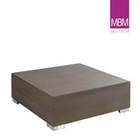 Gartentraum.de Quadratischer Loungetisch in Stone Grey von MBM - Loungetisch Long Island  / mit Glasplatte