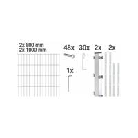 GAH Alberts Muursysteem Gabionen-basisset Step² thermisch verzinkt, 180 cm hoog, 2 m, om in beton te verankeren (set)