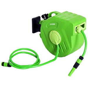 Outsunny groene slanghaspel, automatisch, 20+2m, draaibaar, ideaal voor tuinirrigatie en voertuigreiniging, eenvoudig te installeren | Aosom.nl