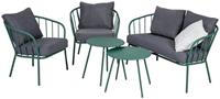 Greemotion Loungeset »Nizza«, (Set, 12-tlg., 1 Bank, 2 Sessel, 2 unterschiedlich große Tische und 7 Auflagen)