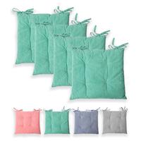 Stuhlkissen Sitzkisten Denim-Optik Hilda 40x40 cm, Mintgrün 4er Set