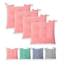Stuhlkissen Sitzkisten Denim-Optik Hilda 40x40 cm, Rosa 4er Set