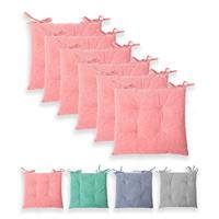 Stuhlkissen Sitzkisten Denim-Optik Hilda 40x40 cm, Rosa 6er Set