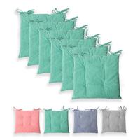 Stuhlkissen Sitzkisten Denim-Optik Hilda 40x40 cm, Mintgrün 6er Set