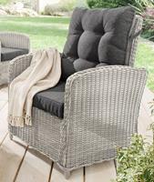 Destiny Loungestoel Merano Polyrotan, rugleuning traploos verstelbaar, incl. kussens