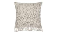 HOME STORY Kissen  Macrameoptik ¦ beige ¦ 100% Polyesterfüllung ¦ Maße (cm): B: 45  - Möbel Kraft