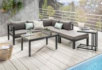 Destiny Loungeset »ARENAL Eckgruppe«, (Set), bestehend aus Eckbank, Hocker, höhenverstellbaren Tisch und Beistelltisch