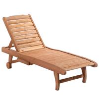 Outsunny Sonnenliege Mobile Gartenliege Liegestuhl Strand Liege Tannenholz Braunrot