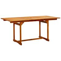 vidaXL Tuintafel (120-170)x80x75 cm massief acaciahout