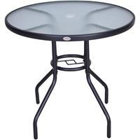 Outsunny balkontafel, weerbestendig, met parasolgat, perfect voor kleine ruimtes, 60 x 60 x 72 cm, eenvoudig te onderhouden | Aosom.nl